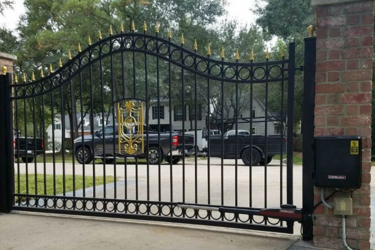 Decorative Driveway Gate Completed decorative driveway gate project in Houston