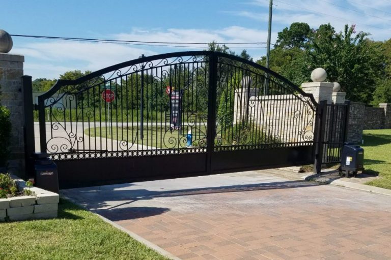 Liftmaster Iron Swing Gate Completed LiftMaster iron swing gate project