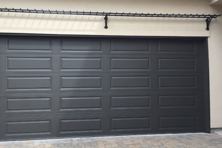 Completed decorative garage door project.