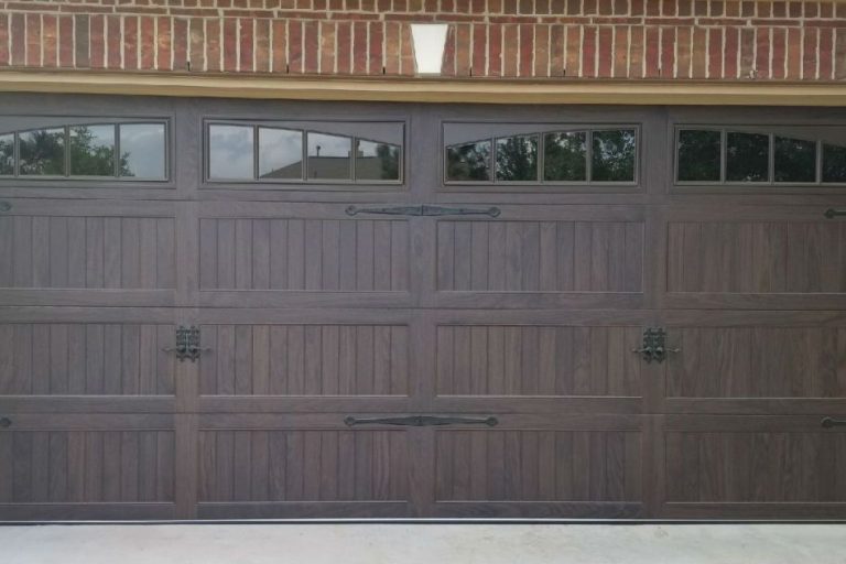 Completed wood garage door project