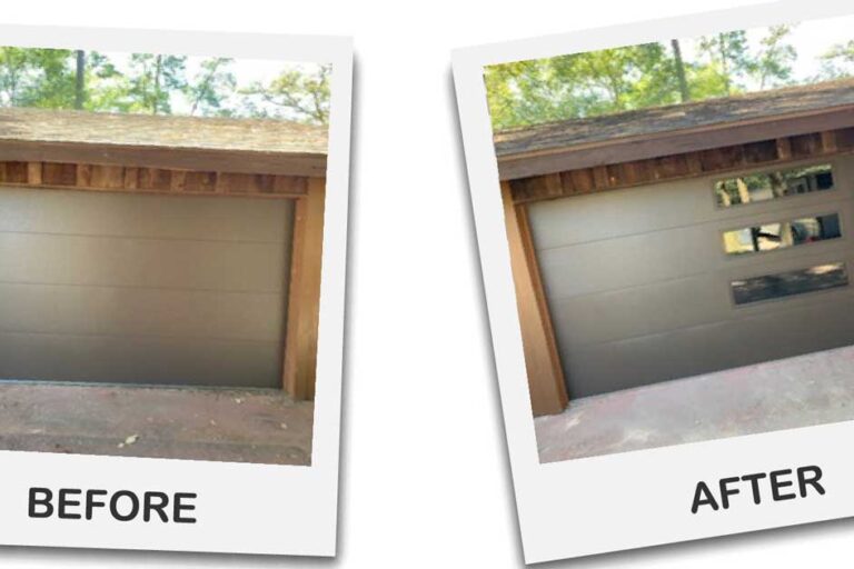 Garage door doctor fix before and after.