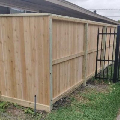 Cedar fence 77035 completed project.
