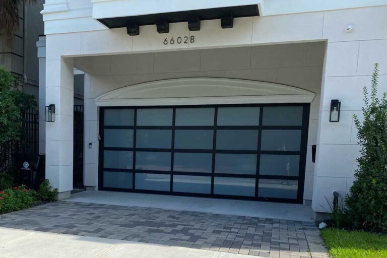 Completed frosted glass door project in Houston Texas.