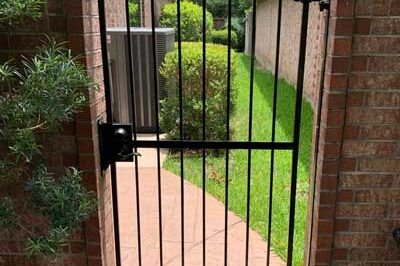 Newly installed pedestrian security gate.