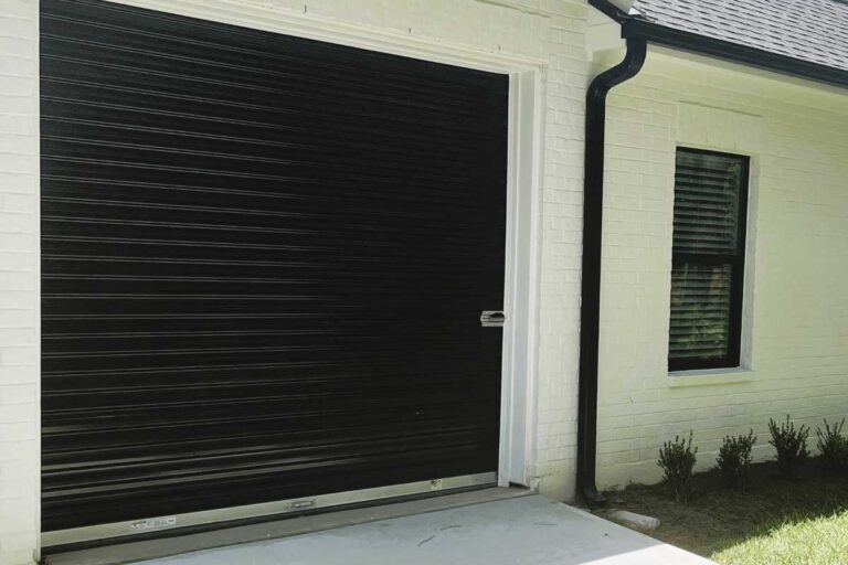 Newly installed residential roll up door in Houston.