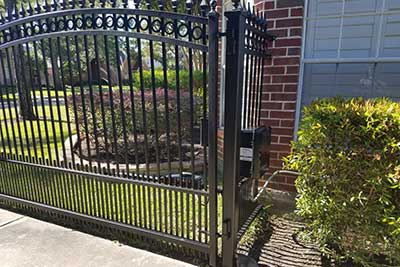 Electric powered swing gate in Houston.