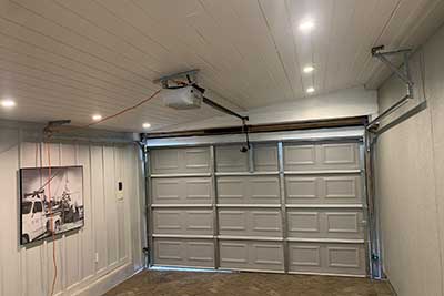 Newly installed garage door opener.