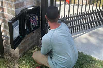 Gate Opener repair in progress in Houston, TX.